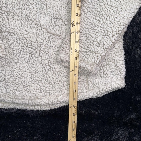 Cozy Sherpa Pullover Womens XL White Fleece Jacket Half Zip Fuzzy Soft Warm Top - Picture 3 of 7